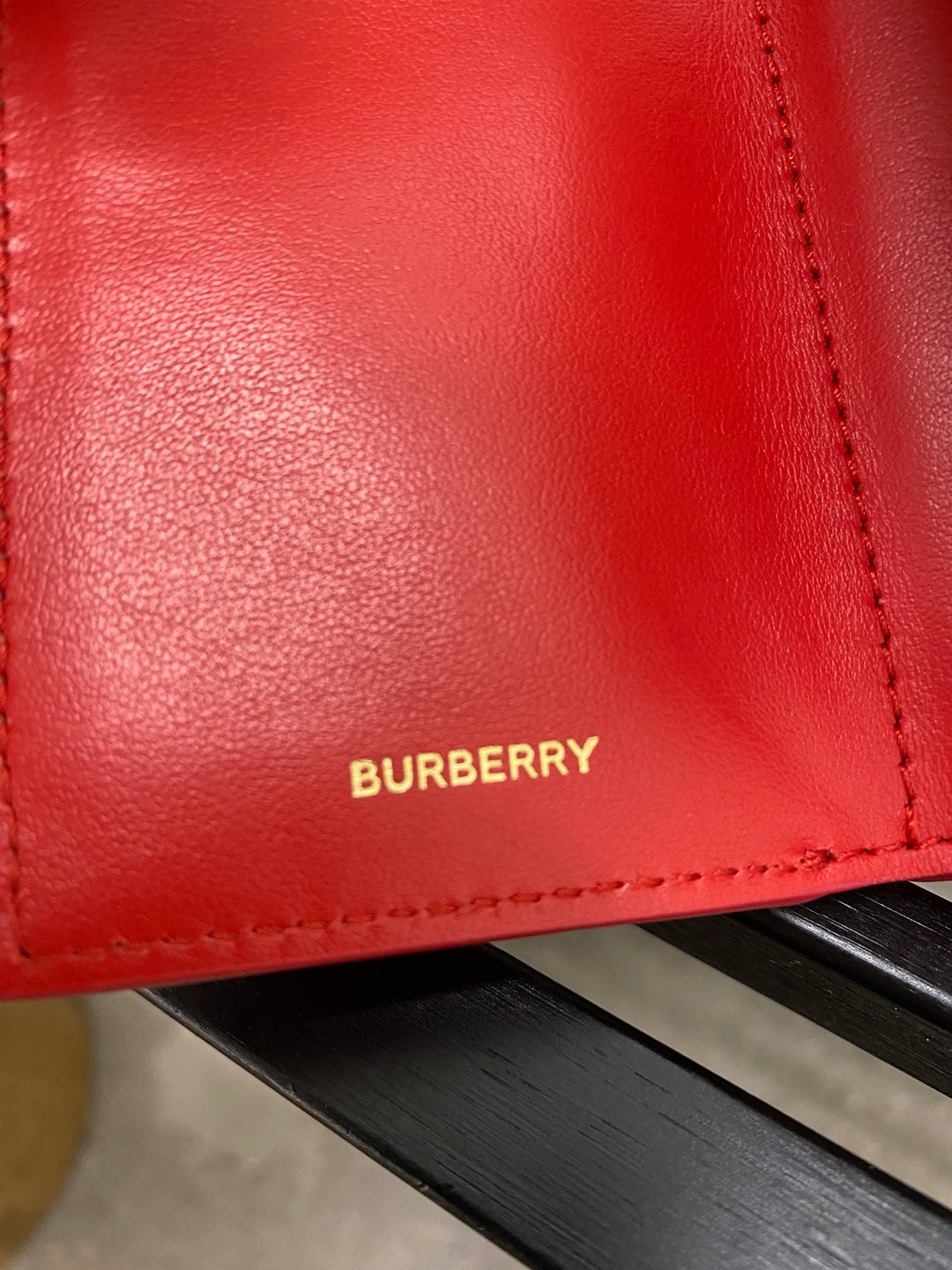 Burberry Red Grained Leather Compact Wallet (9113)