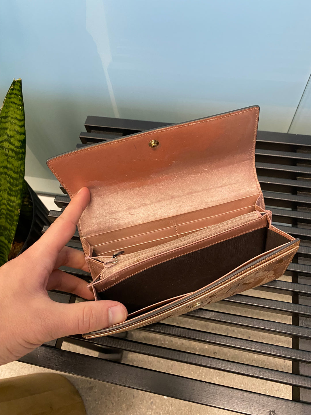 Gucci Rose Gold Patent Guccissima Long Wallet (0240)