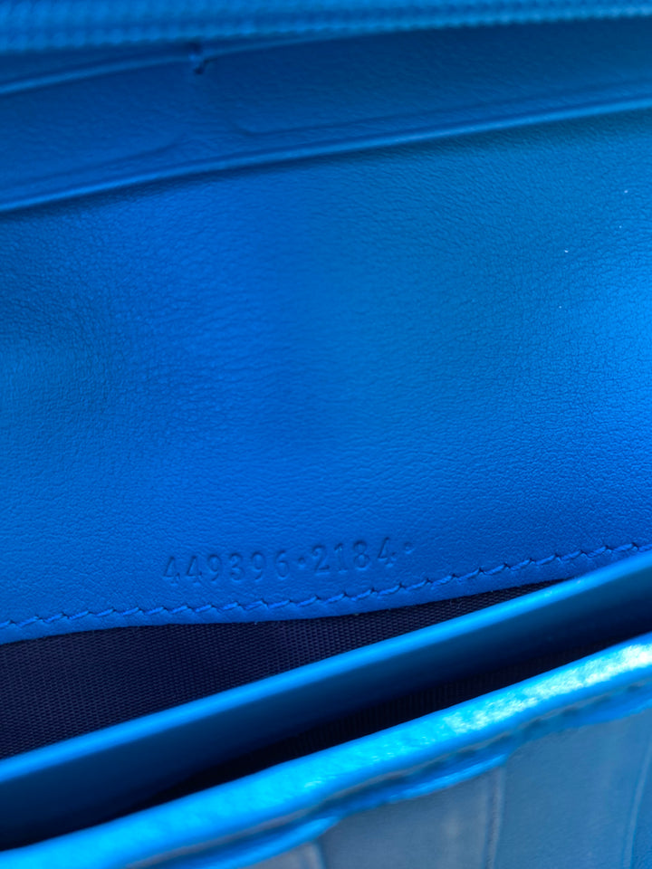 Gucci Turquoise Micro Guccissima Long Wallet (9881)