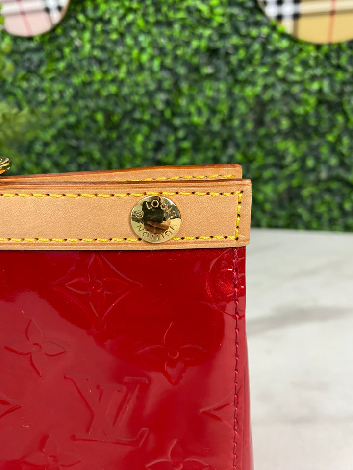 Louis Vuitton Red Vernis Roxbury Drive 2 Way Bag (0702)