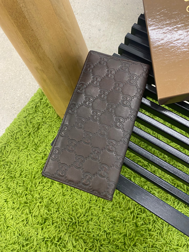 Gucci Brown Guccissima Long Flap Wallet (9869)