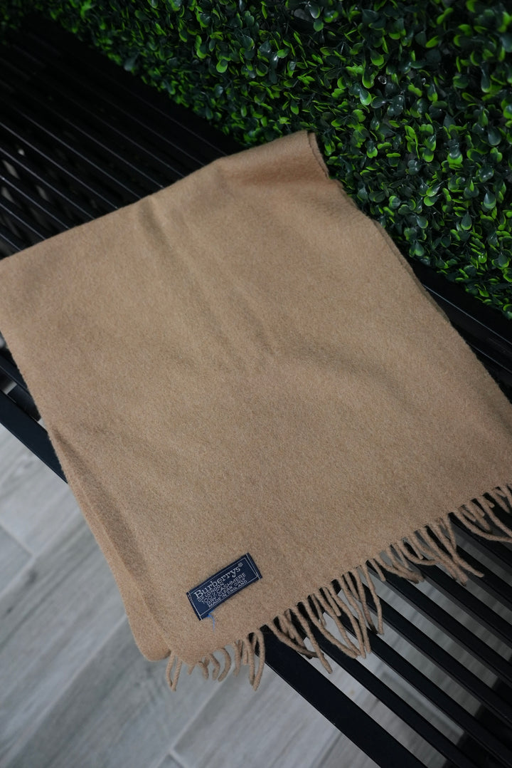 Burberrys 100% Cashmere Tan Scarf