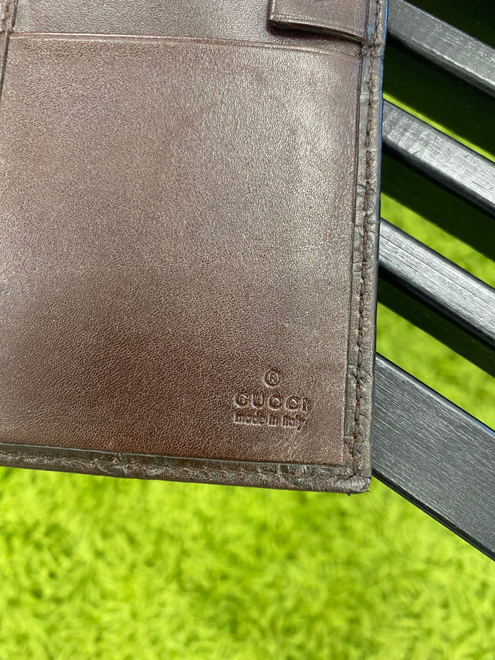 Gucci Brown Guccissima Long Flap Wallet (9869)
