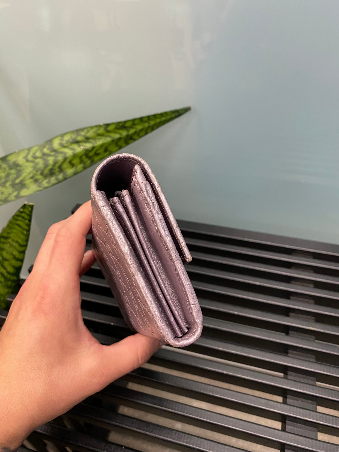Gucci Metallic Lavender Guccissima Heart Long Wallet (3033)