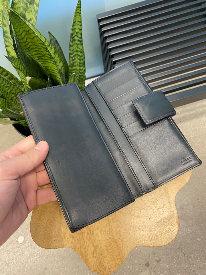 Gucci Black GG Canvas Long Wallet (8391)