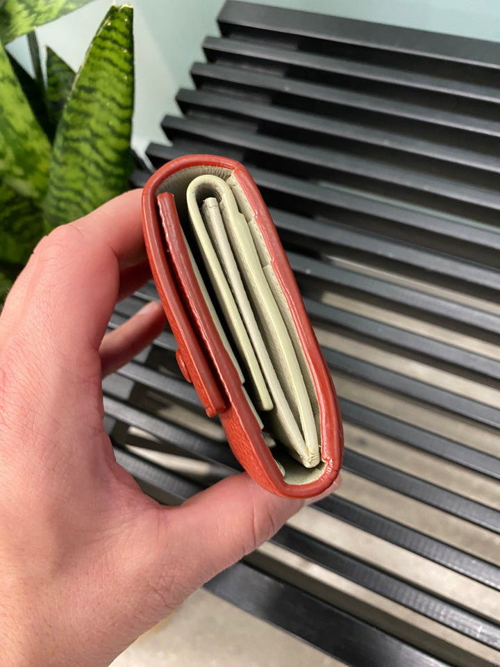 Celine Red Leather Compact Wallet (8509)