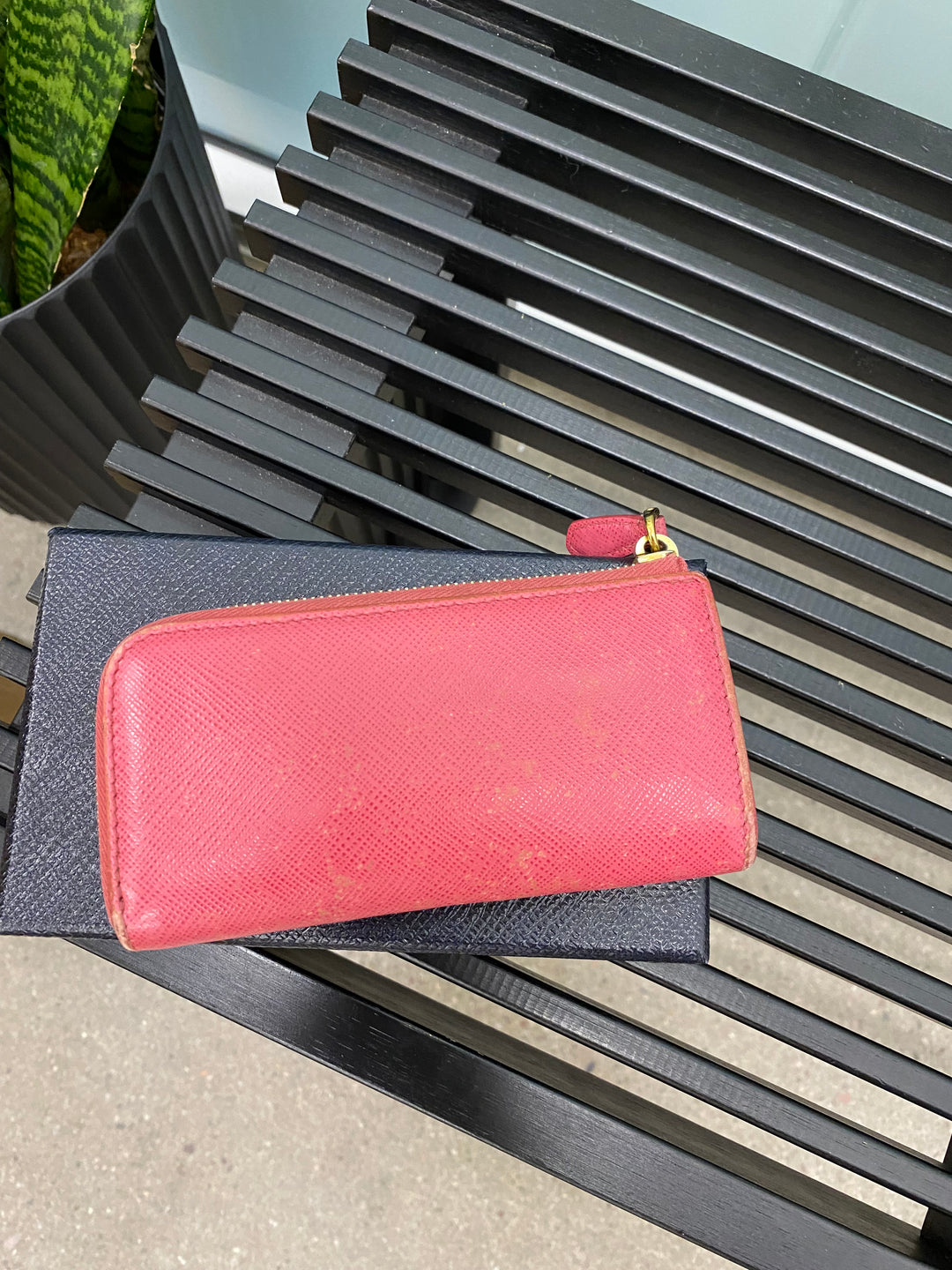Prada Pink Saffiano Key Cles (5044)