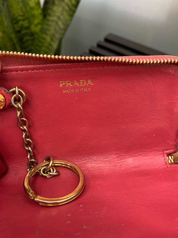 Prada Pink Saffiano Key Cles (5044)
