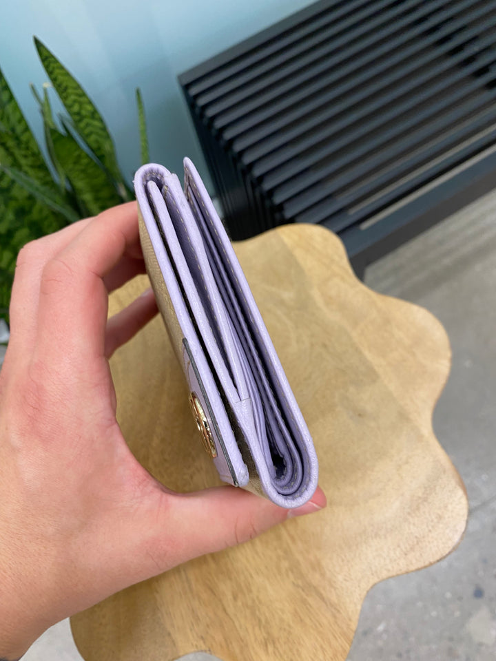 Gucci GG Canvas and Lavender Compact Wallet (5012)