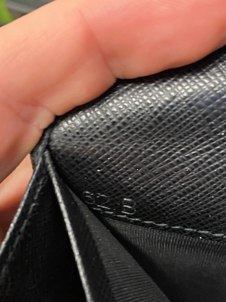Prada Black Saffiano Bow Long Wallet (8099)