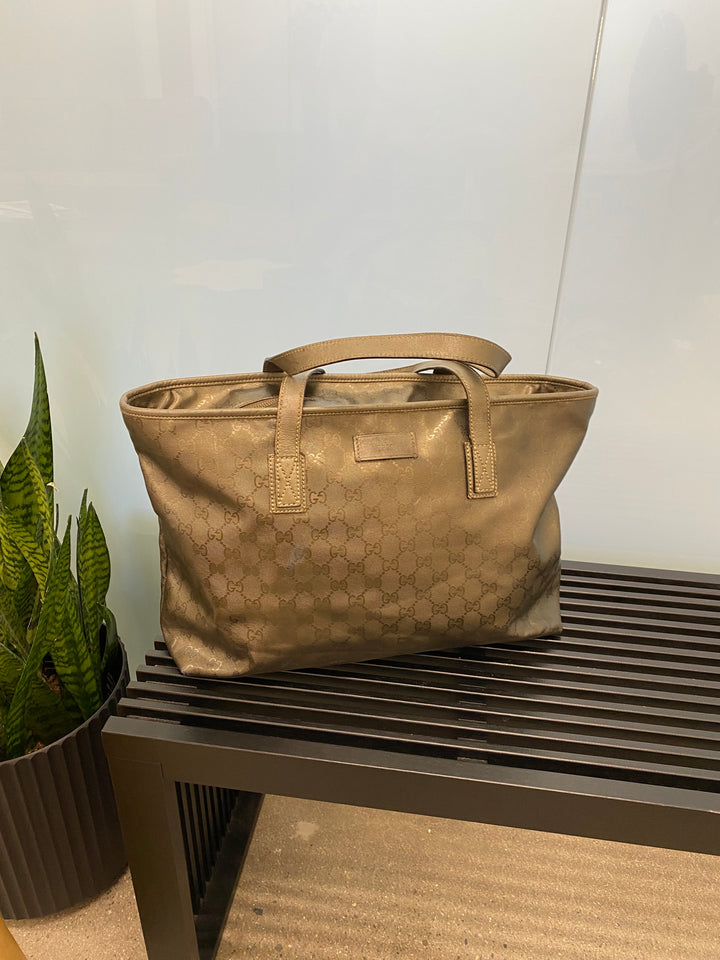 Gucci Bronze Imprime Coated Canvas Tote Bag (9972)