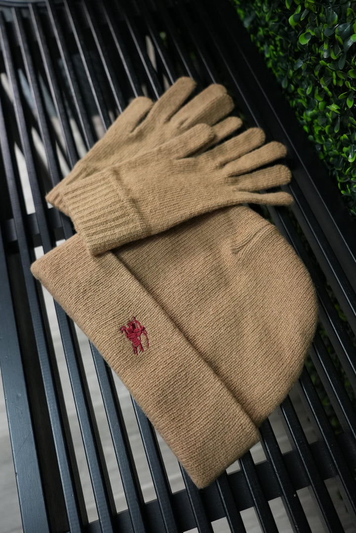 Burberry Gloves and Beanie Set (889)