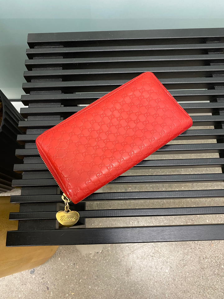 Gucci Red Micro Guccissima Zippy Wallet (3023)