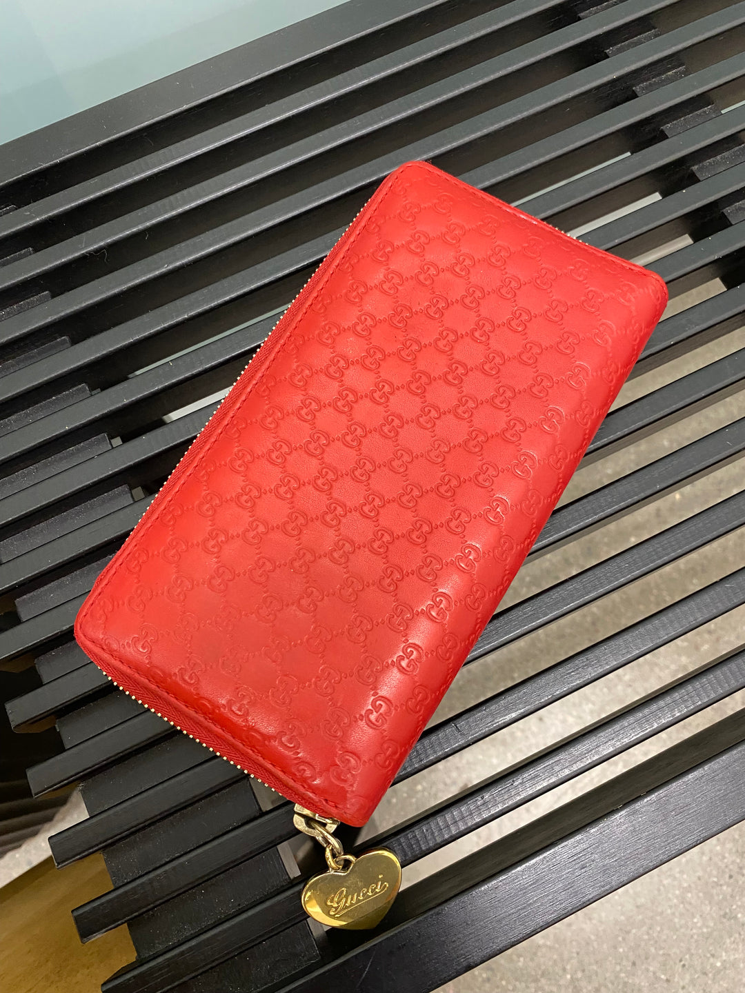 Gucci Red Micro Guccissima Zippy Wallet (3023)