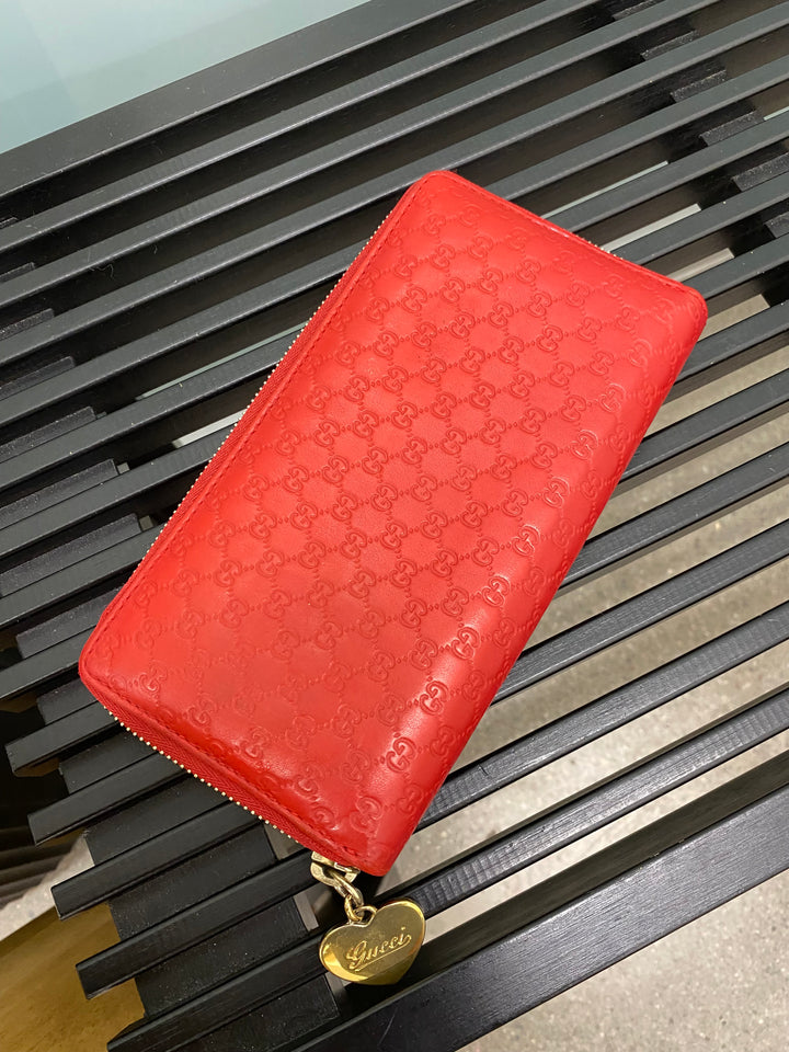 Gucci Red Micro Guccissima Zippy Wallet (3023)