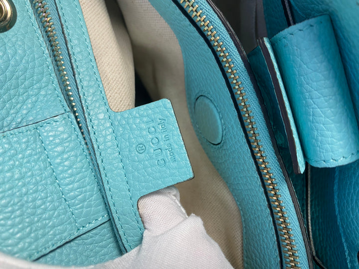 Gucci Pebbled Leather Bamboo Shopper Tote (HP01)
