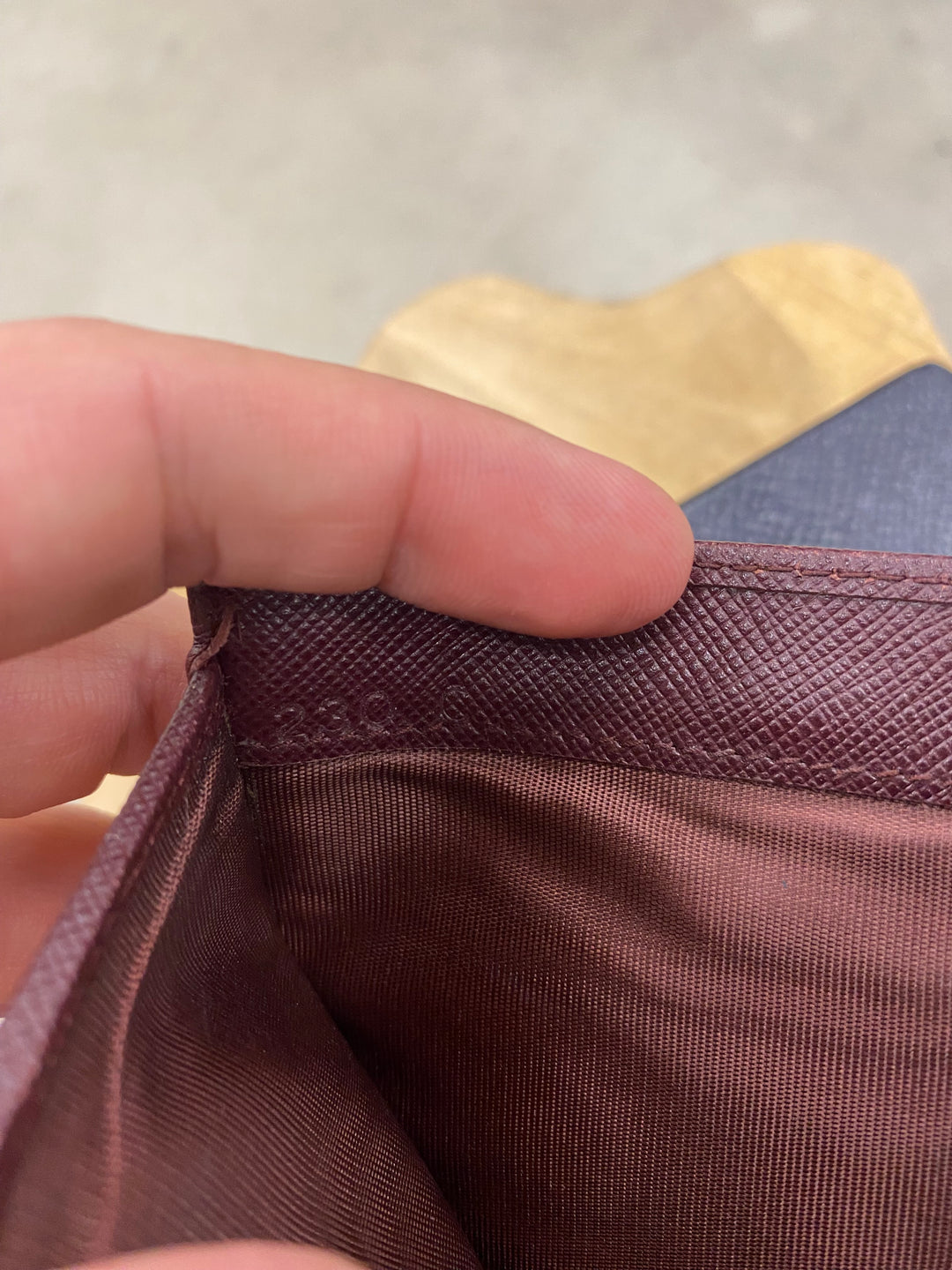 Prada Plum Saffiano Compact Wallet (3956)