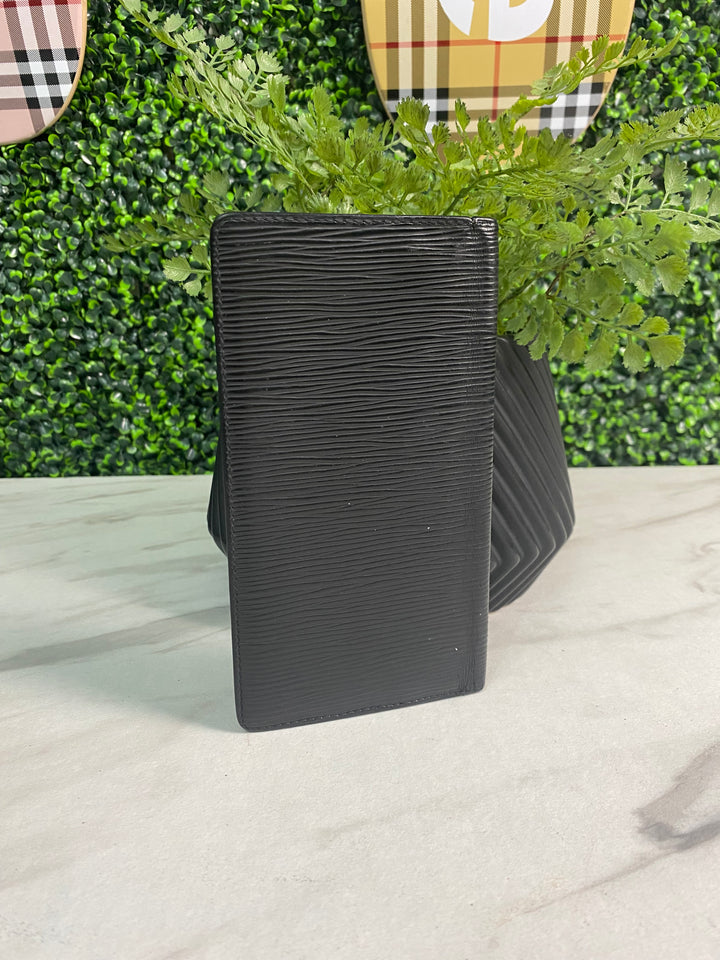 Louis Vuitton Black Epi Long Bifold Wallet (0573-1)