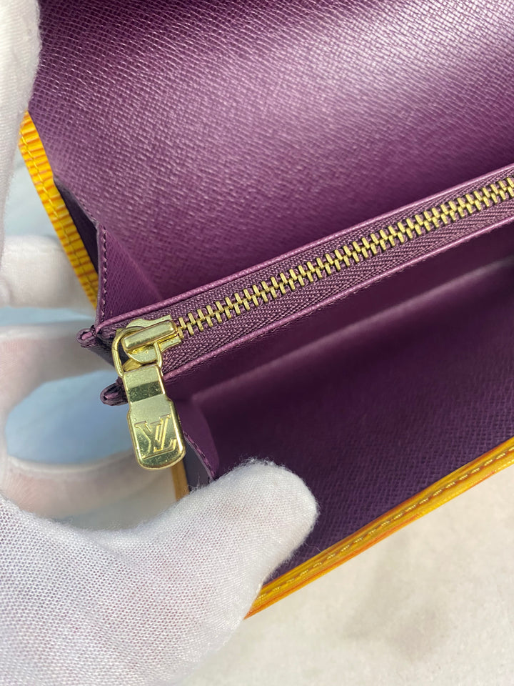 Louis Vuitton Yellow Epi Long Wallet (0727)