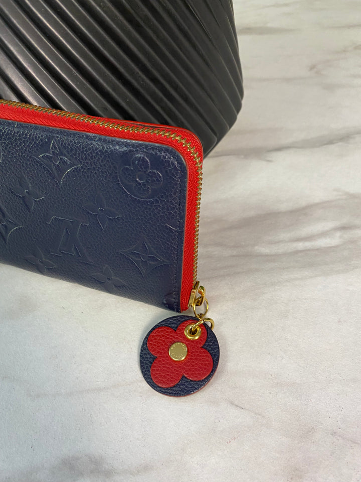 Louis Vuitton Navy Empreinte Clemence Zippy Wallet (4288)