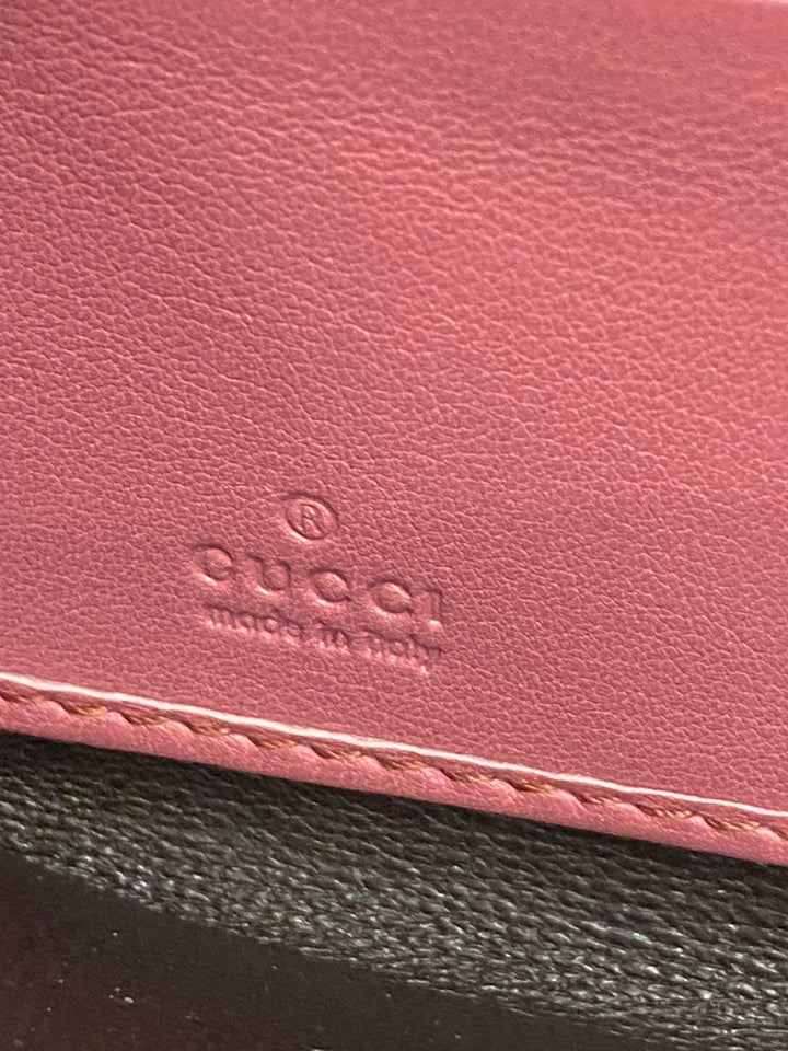 Gucci GG Canvas and Pink Leather Zippy Wallet (1837)