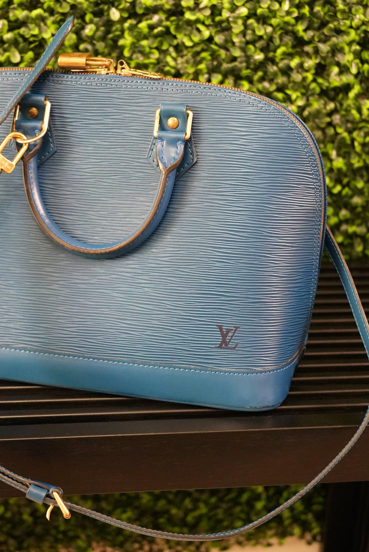 Louis Vuitton Blue Epi Alma