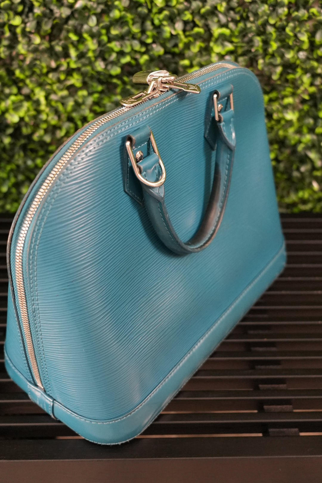 Louis Vuitton blue/green Alma PM