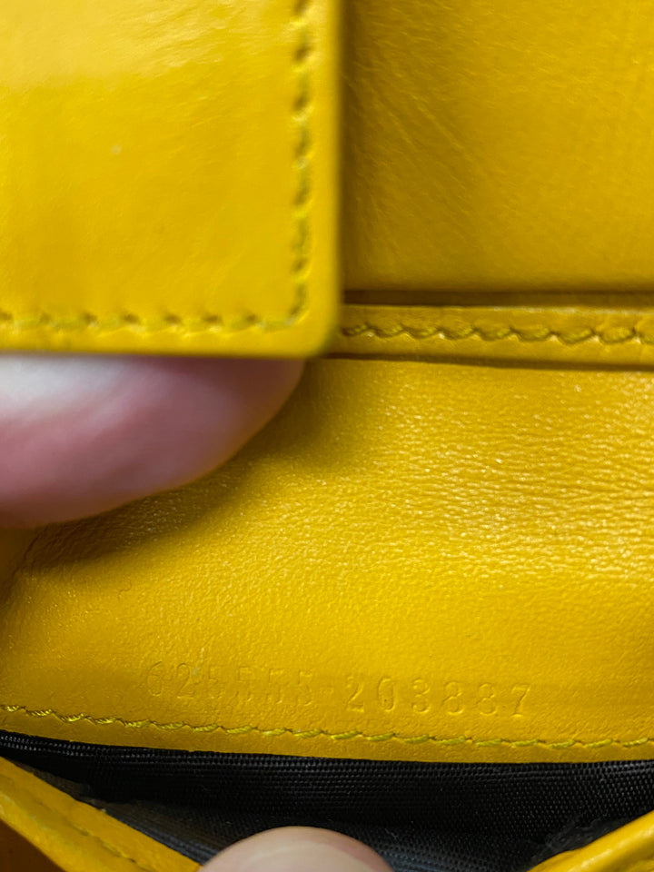 Gucci Yellow Perforated Leather Billfold Wallet (3818)