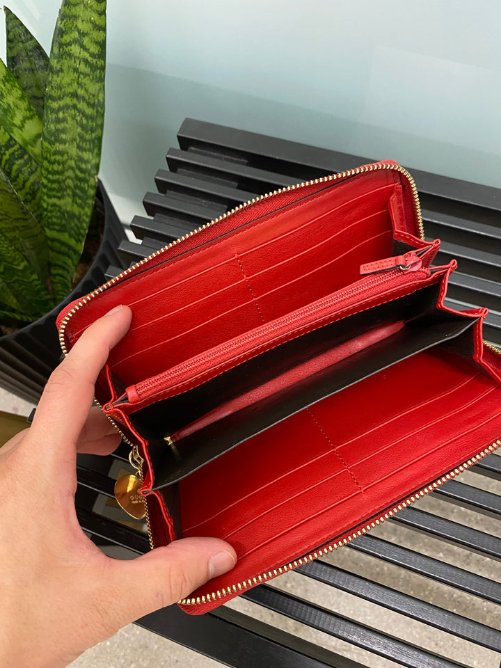 Gucci Red Micro Guccissima Zippy Wallet (3023)