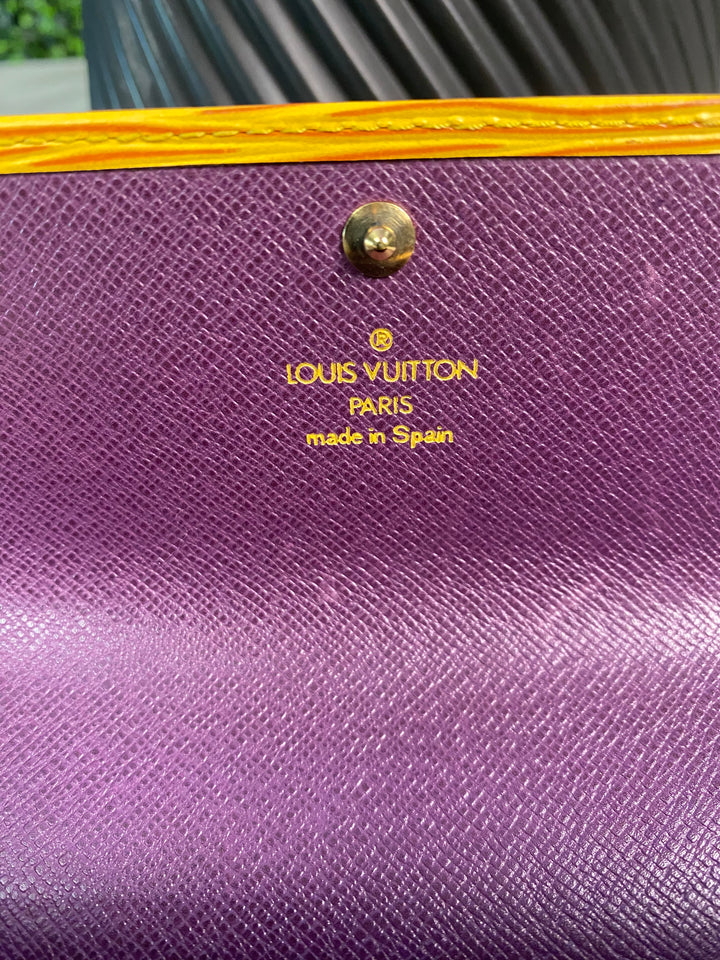 Louis Vuitton Yellow Epi Long Wallet (0727)