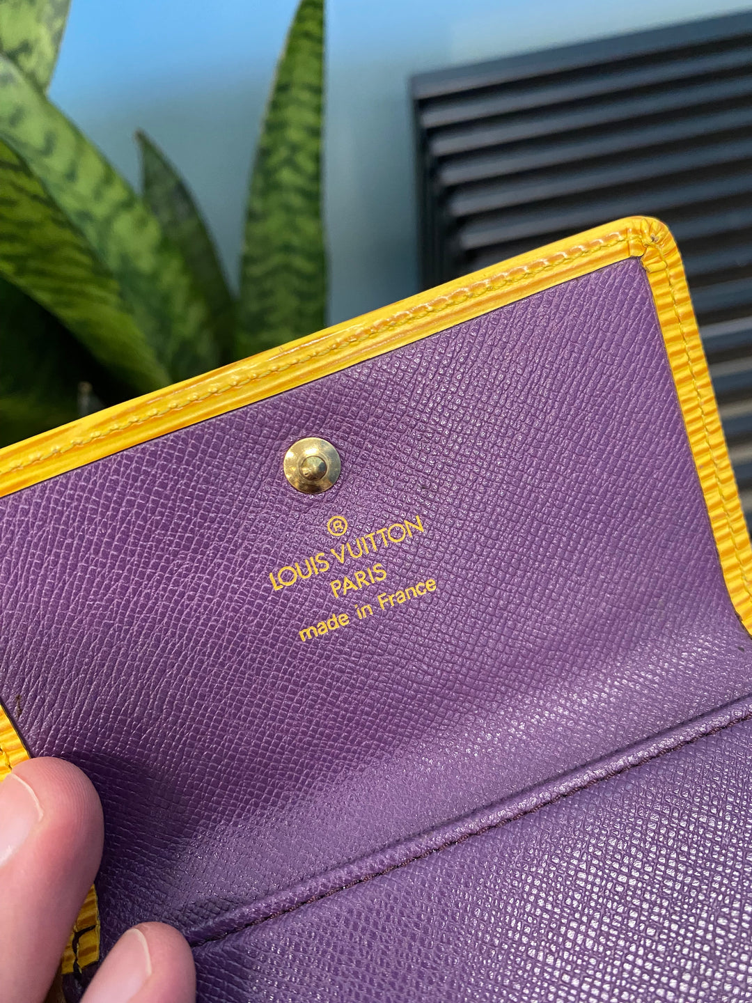 Louis Vuitton Yellow Epi Elise Compact Wallet (7565)