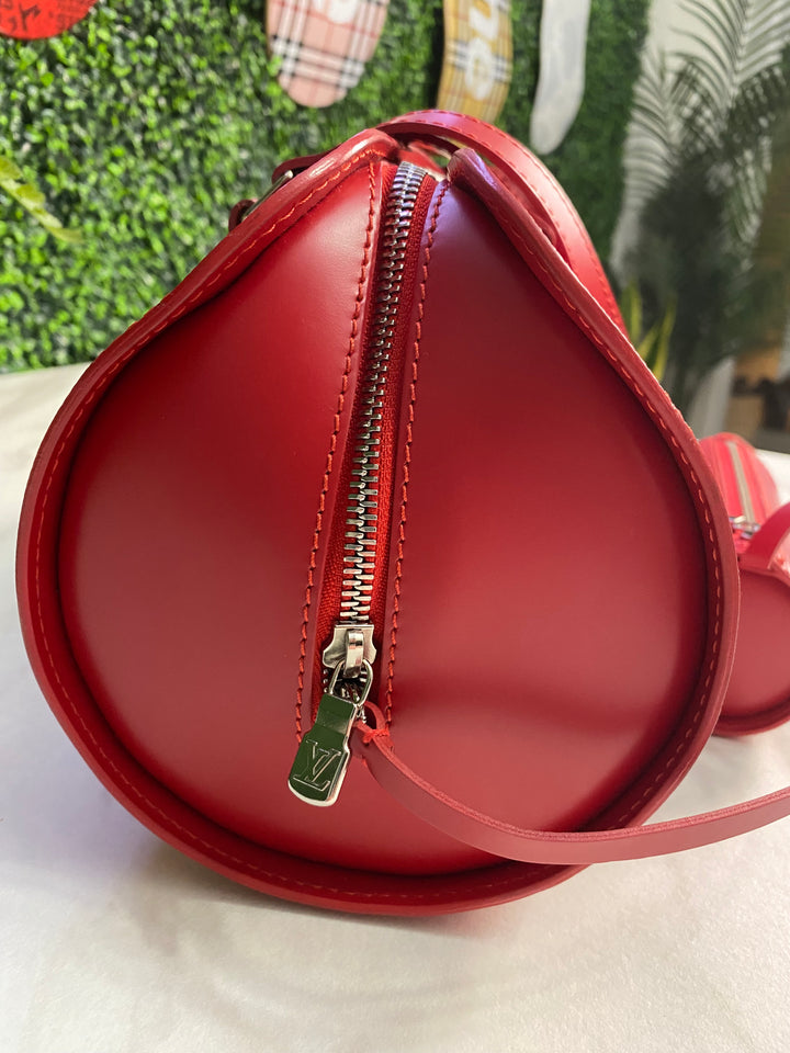 Louis Vuitton Red Epi Soufflot Bag (807)