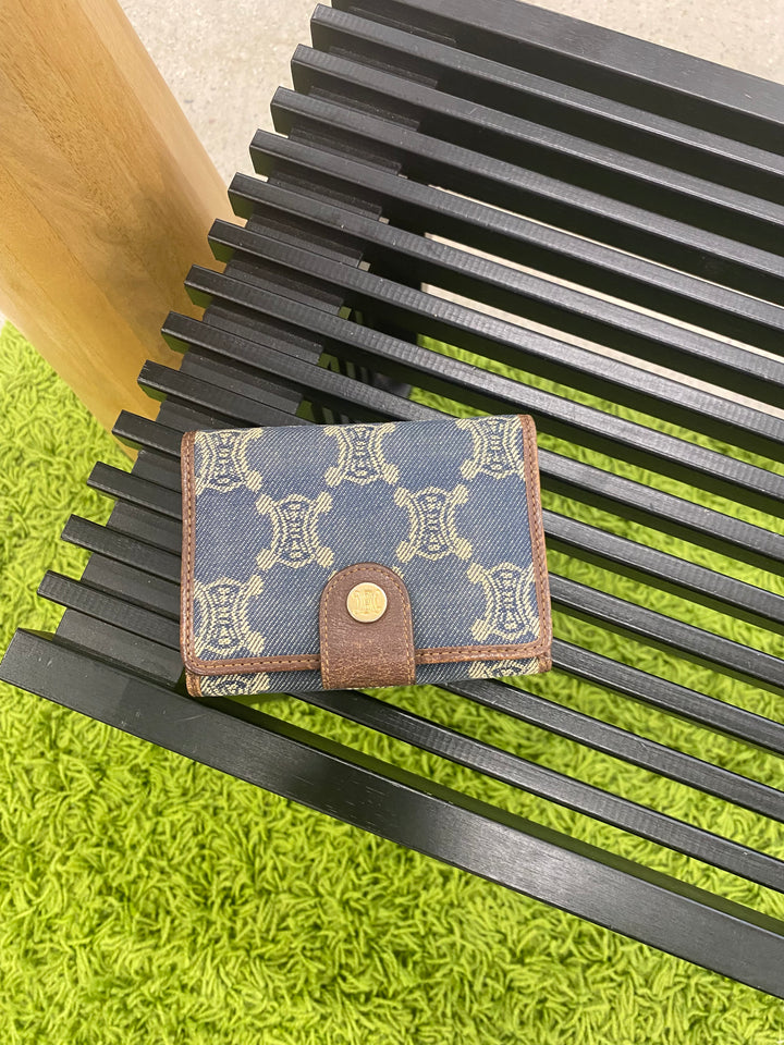 Celine Denim Triomphe Compact Wallet (6458)