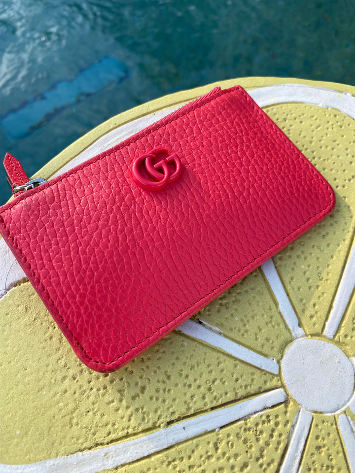 Gucci Pink Pebbled Leather Marmont Key Cles (2959)