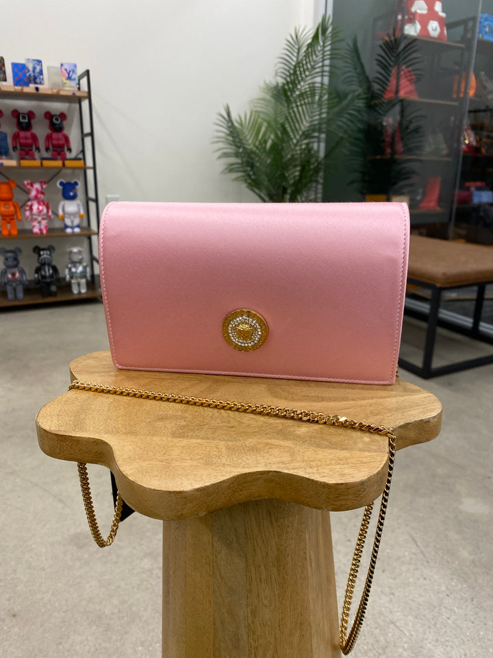 Versace Pink Silk La Medusa Shoulder Bag (0730)