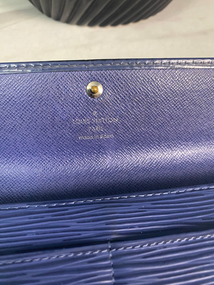 Louis Vuitton Blue Epi Long Wallet (8871)
