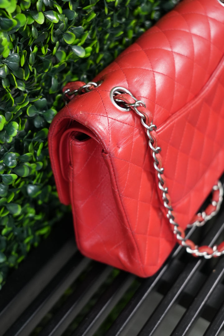 Chanel Matelasse Double Flap Red