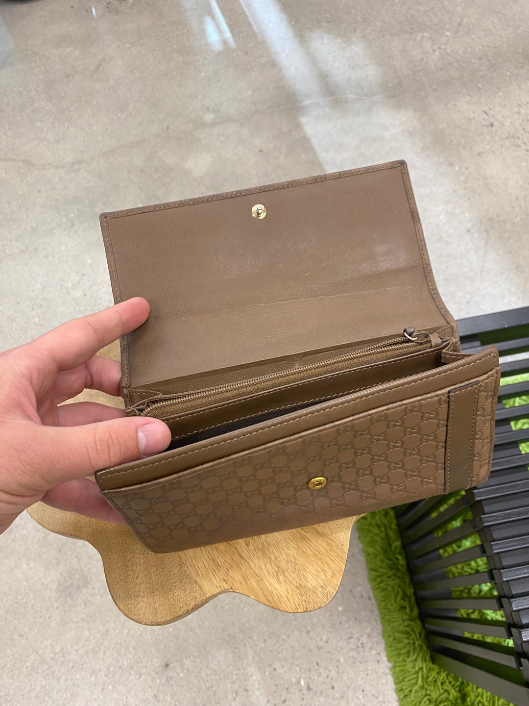 Gucci Brown Micro Guccissima Buckle Long Wallet (0380)