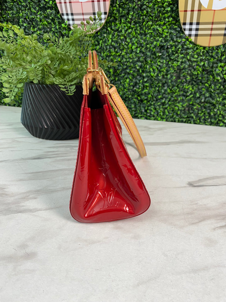 Louis Vuitton Red Vernis Roxbury Drive 2 Way Bag (0702)