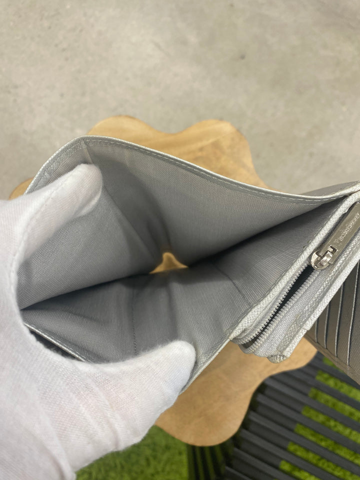 Burberry Silver Check Leather Wallet (4953)