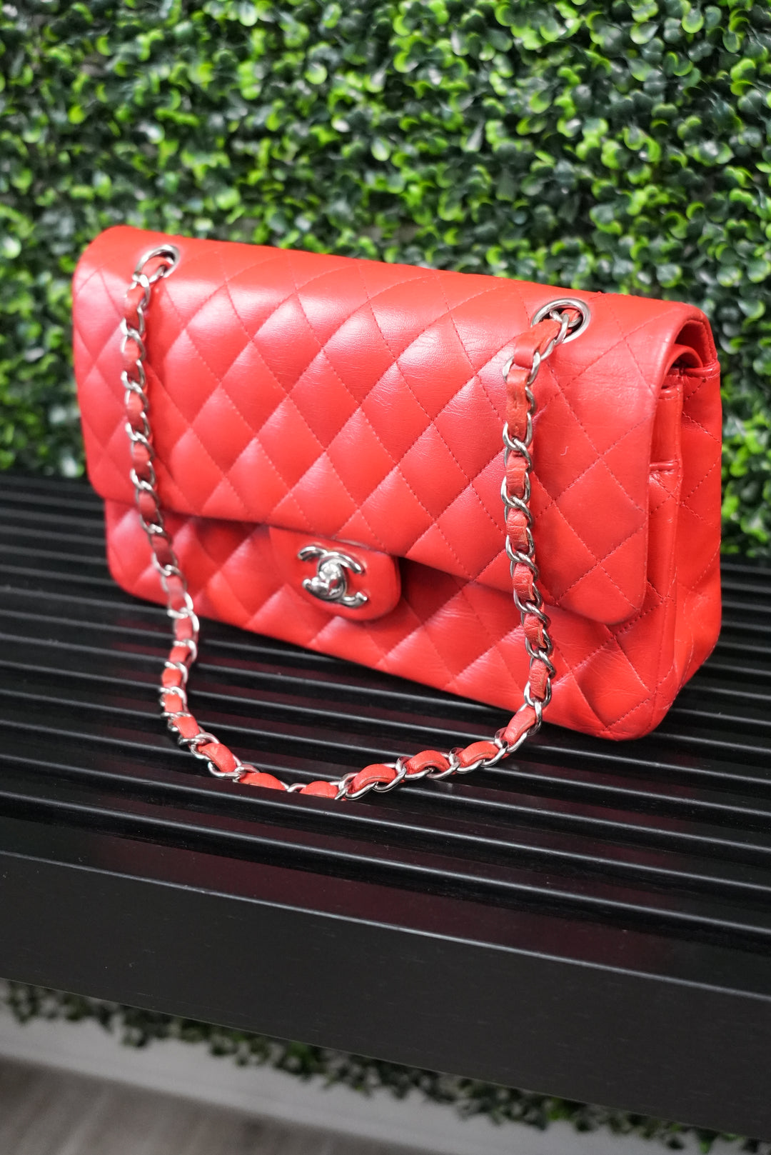 Chanel Matelasse Double Flap Red