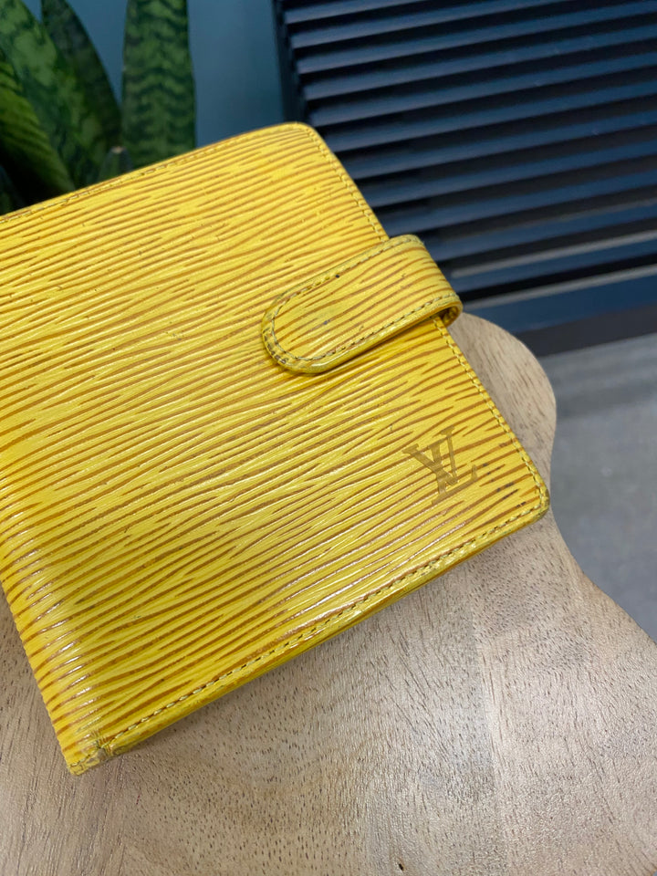Louis Vuitton Yellow Epi Compact Wallet (6365)