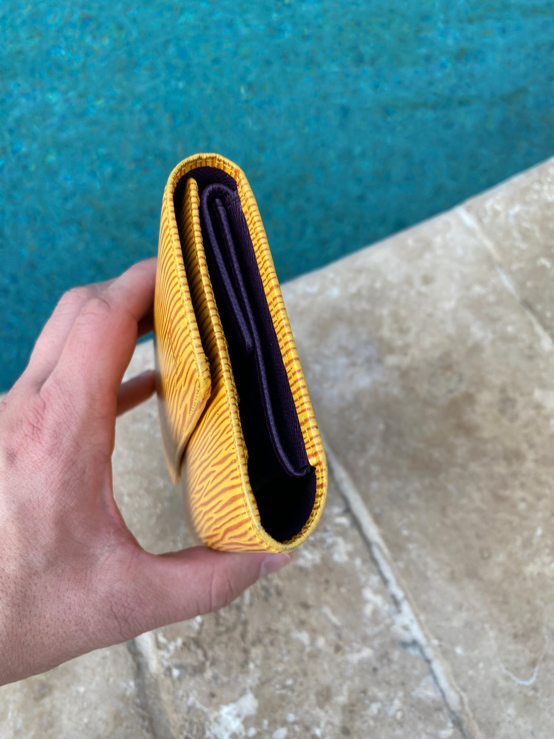 Louis Vuitton Yellow Epi International Long Wallet (9148)