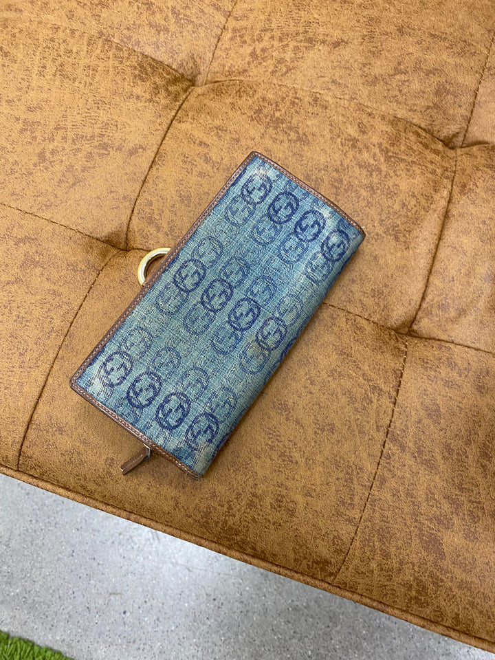 Gucci Interlocking GG Denim Long Wallet (3018)