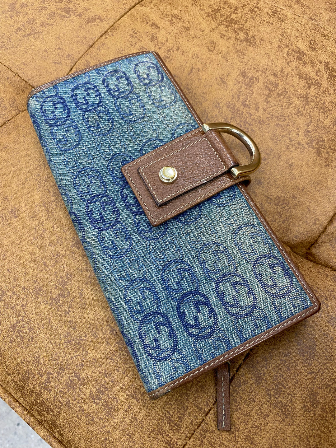 Gucci Interlocking GG Denim Long Wallet (3018)