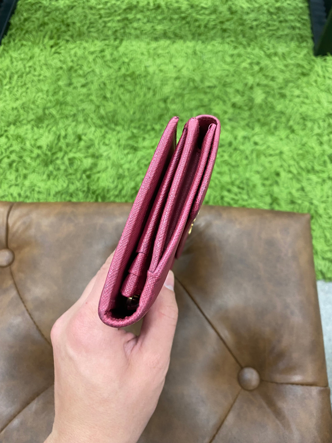 Prada Red Saffiano Long Wallet (8790)