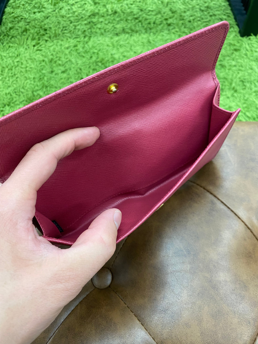 Prada Red Saffiano Long Wallet (8790)