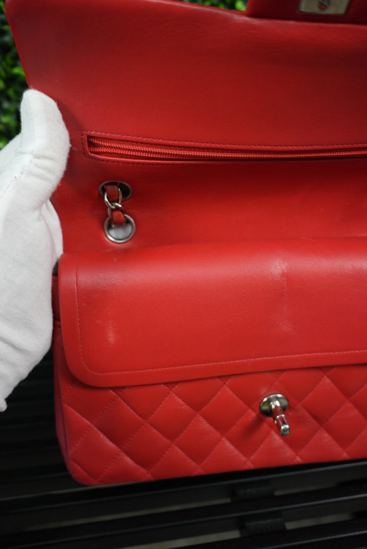 Chanel Matelasse Double Flap Red