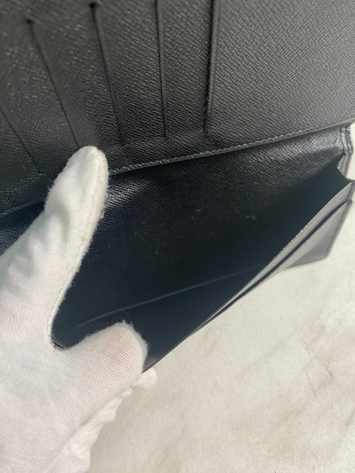 Louis Vuitton Black Epi Long Bifold Wallet (0573-1)