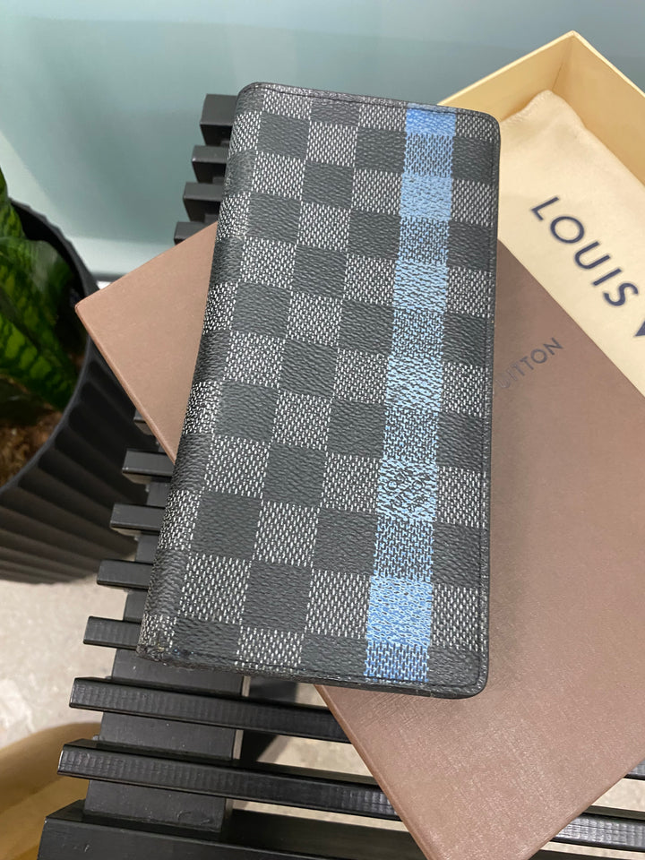 Louis Vuitton Damier Graphite and Cobalt Brazza Wallet (4736)